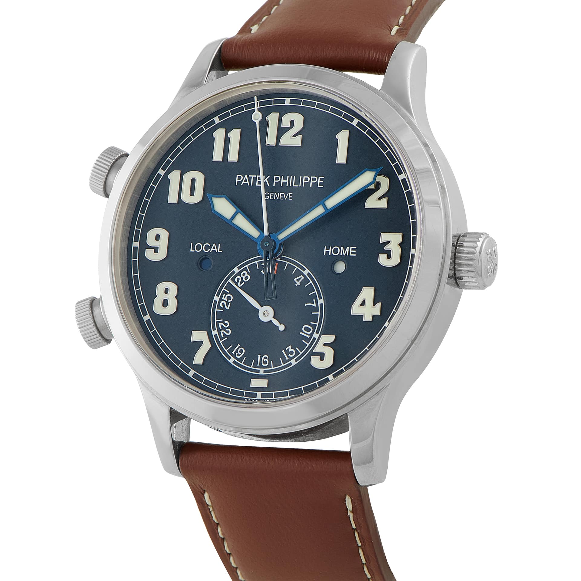 Patek Philippe Calatrava Travel Time White Gold Watch 5524G-001