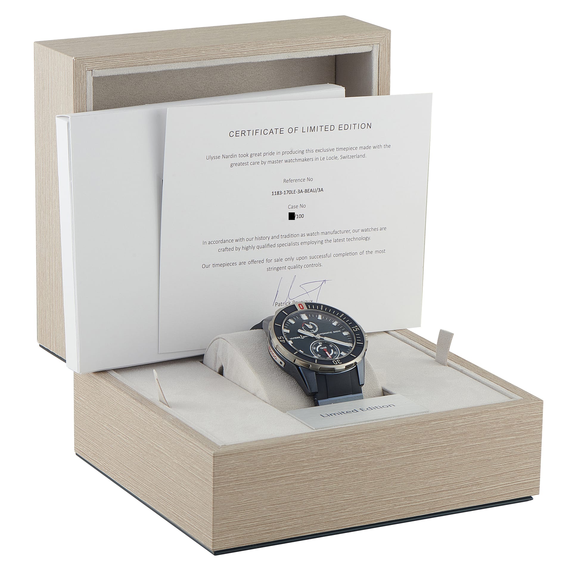 Ulysse Nardin Diver X Beau Lake Blue PVD Titanium Watch 1183-170LE-3A-BEAU