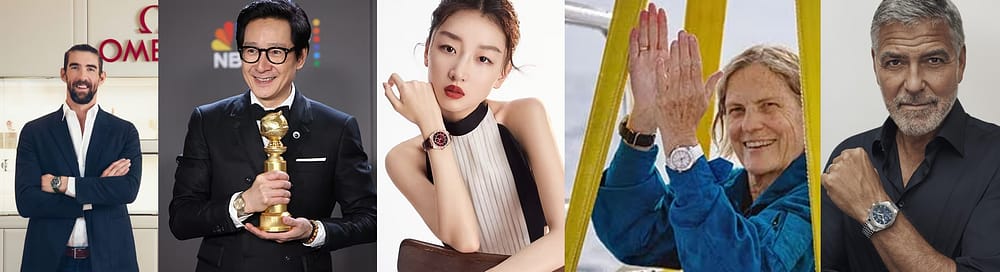 Omega ambassadors wearing their Omegas