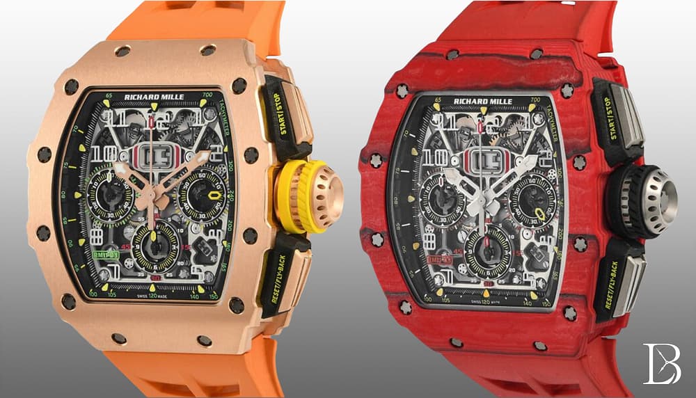 RM11-03 in rose gold (left) and RM11-03 FQ TPT (right)