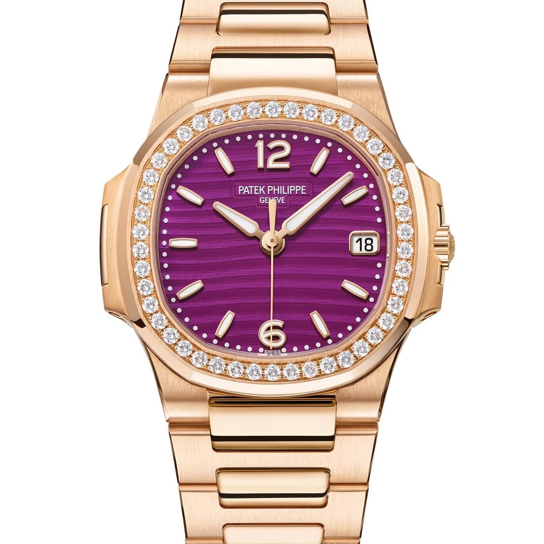 Patek Philippe Nautilus Purple Dial Rose Gold Watch 7010/1R-013