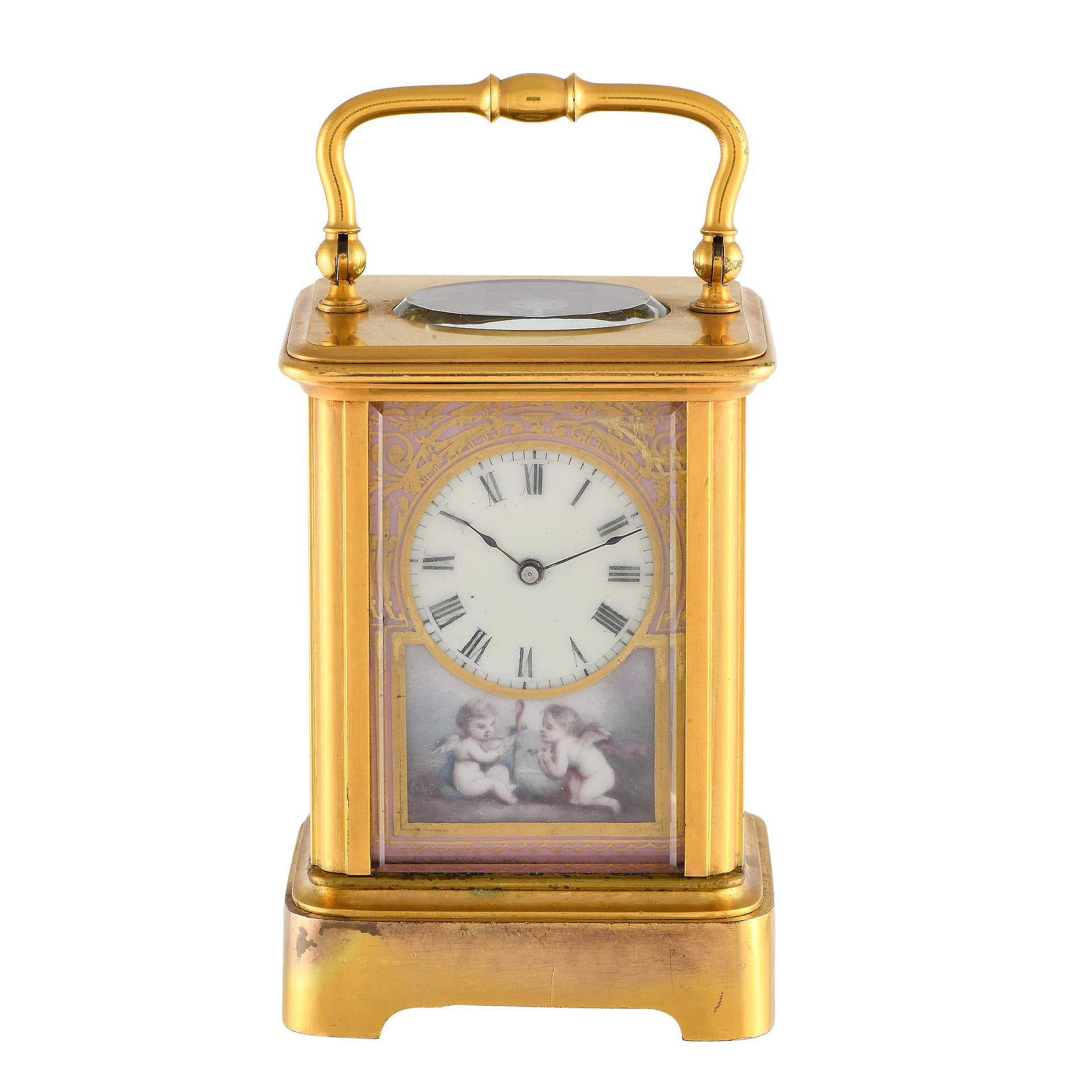 Brass & Enamel Brass & Enamel Miniature French Carriage Table Clock