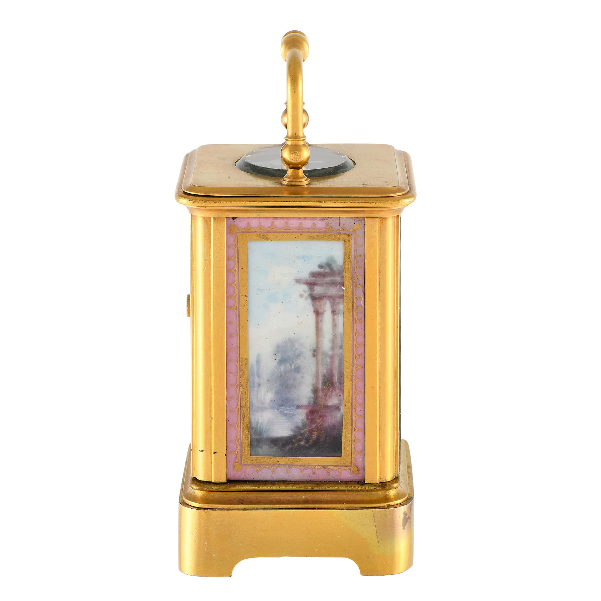 Brass & Enamel Brass & Enamel Miniature French Carriage Table Clock