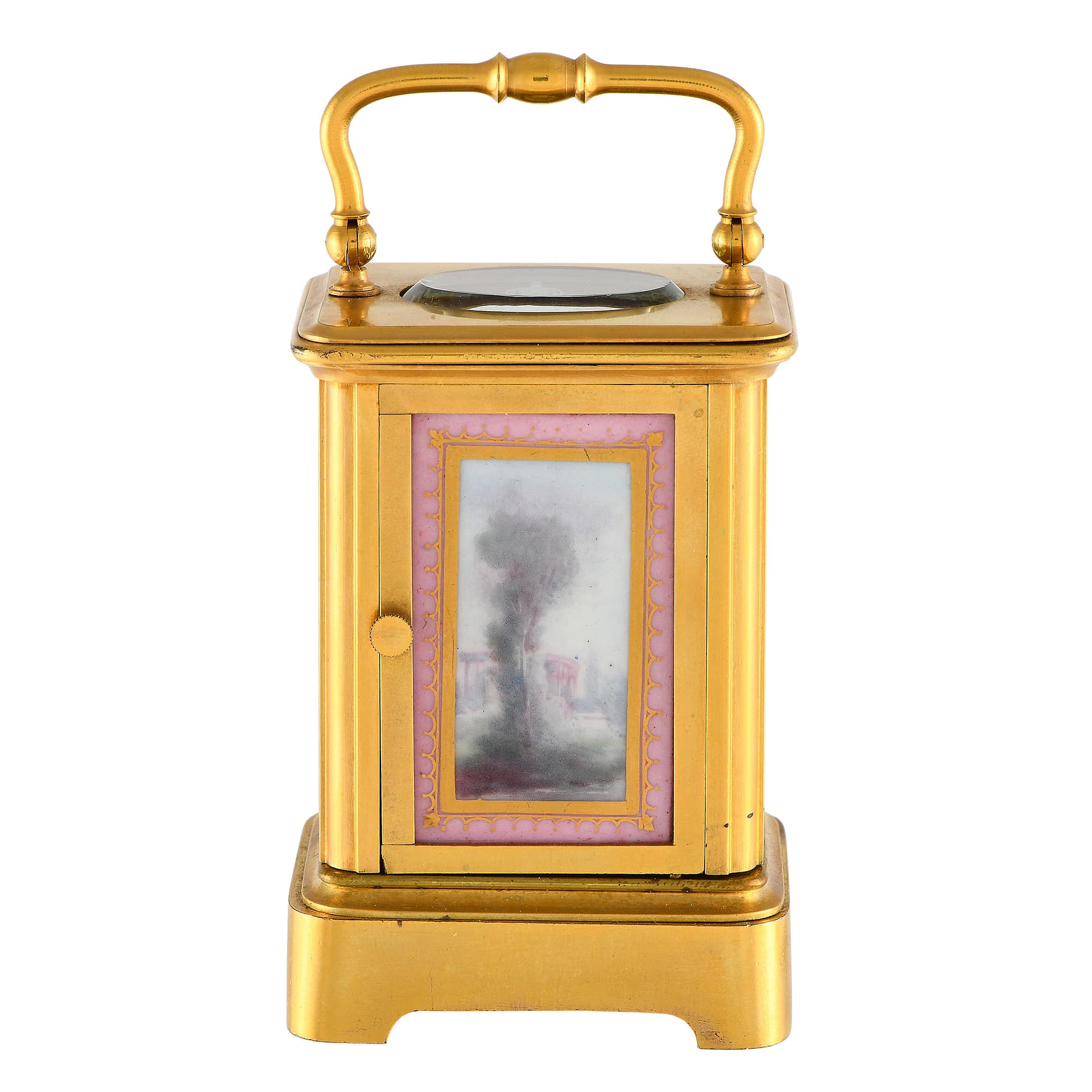Brass & Enamel Brass & Enamel Miniature French Carriage Table Clock