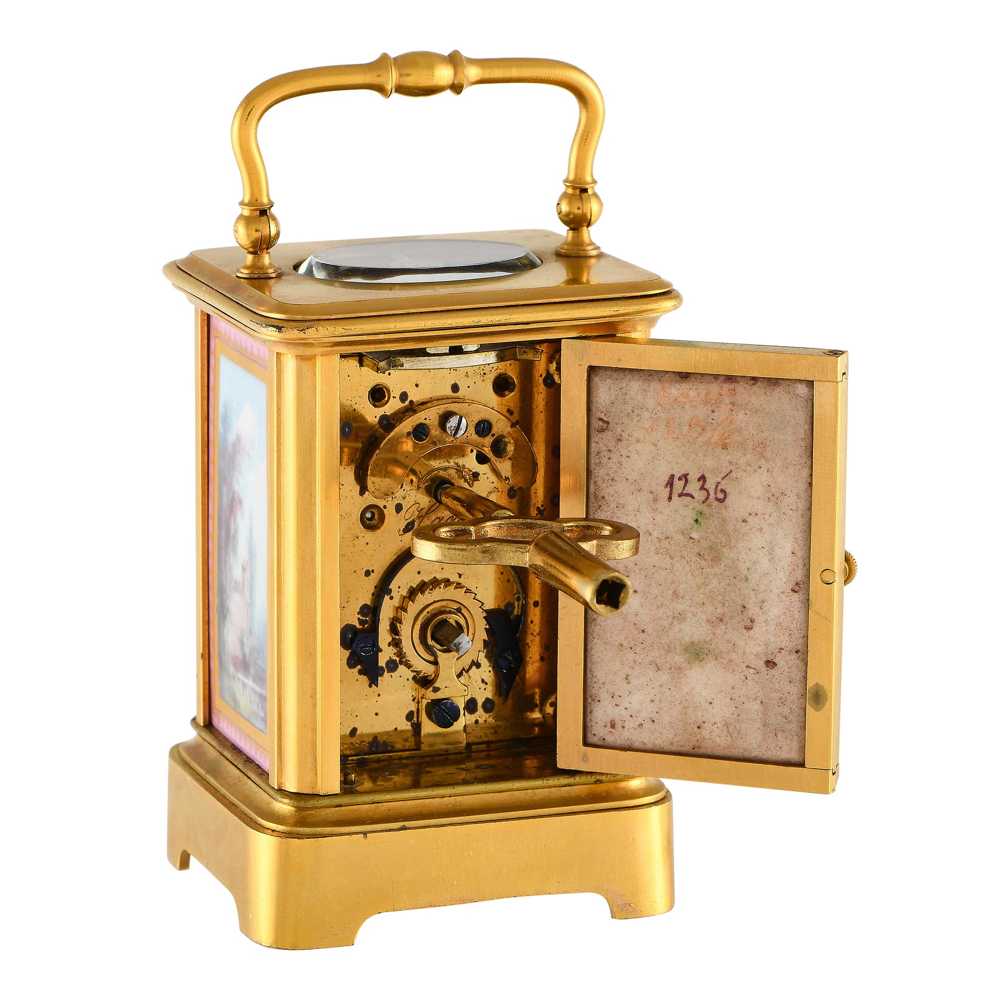 Brass & Enamel Brass & Enamel Miniature French Carriage Table Clock