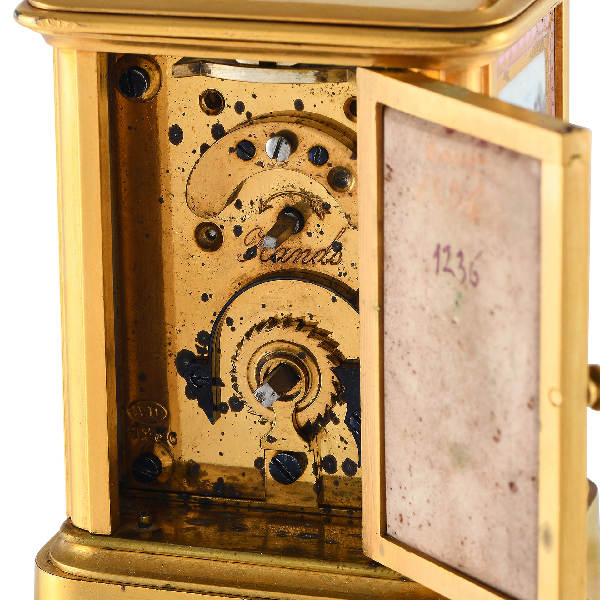 Brass & Enamel Brass & Enamel Miniature French Carriage Table Clock