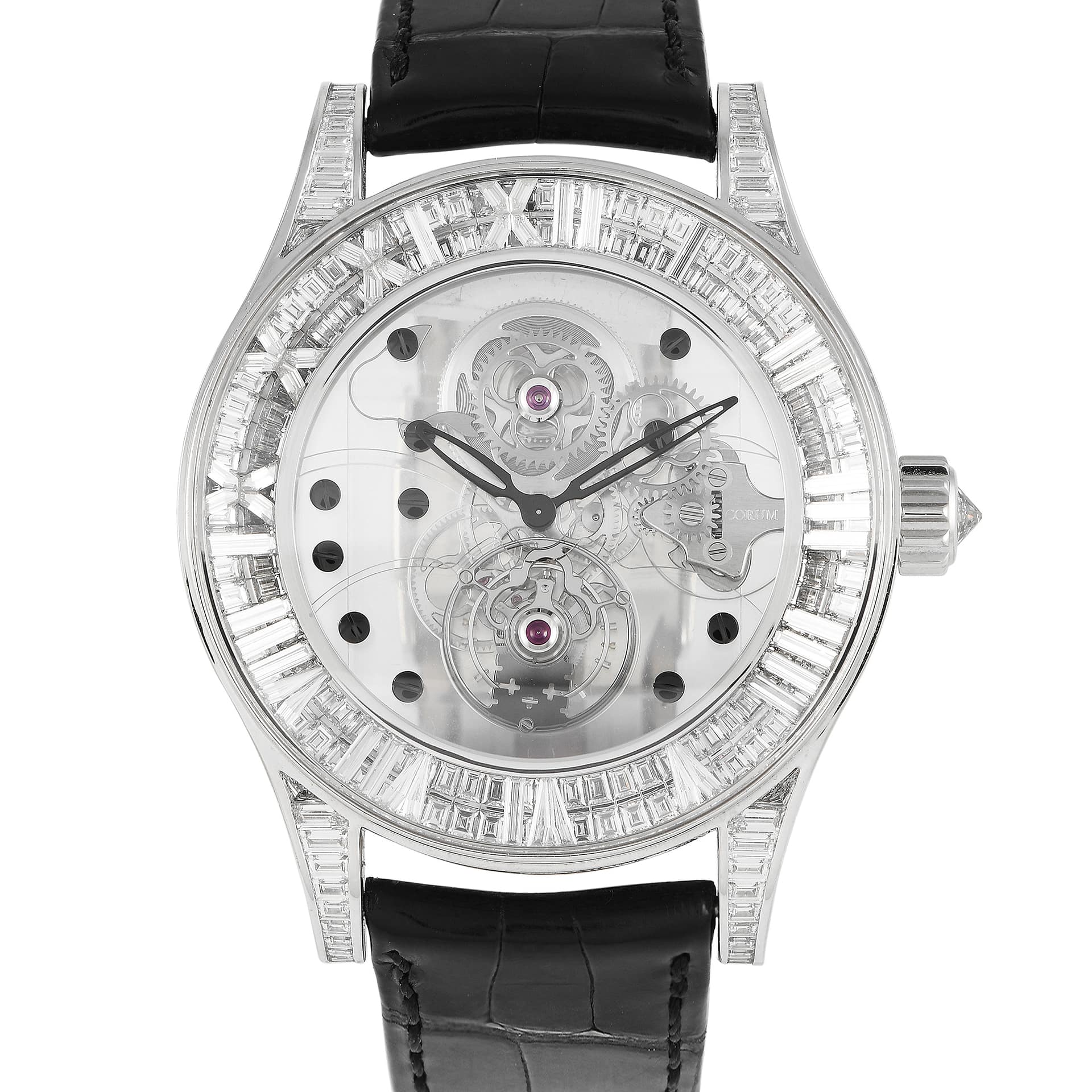 Corum Romvlvs Tourbillon Billionaire White Gold Diamond Watch 372.719.69/0F810000
