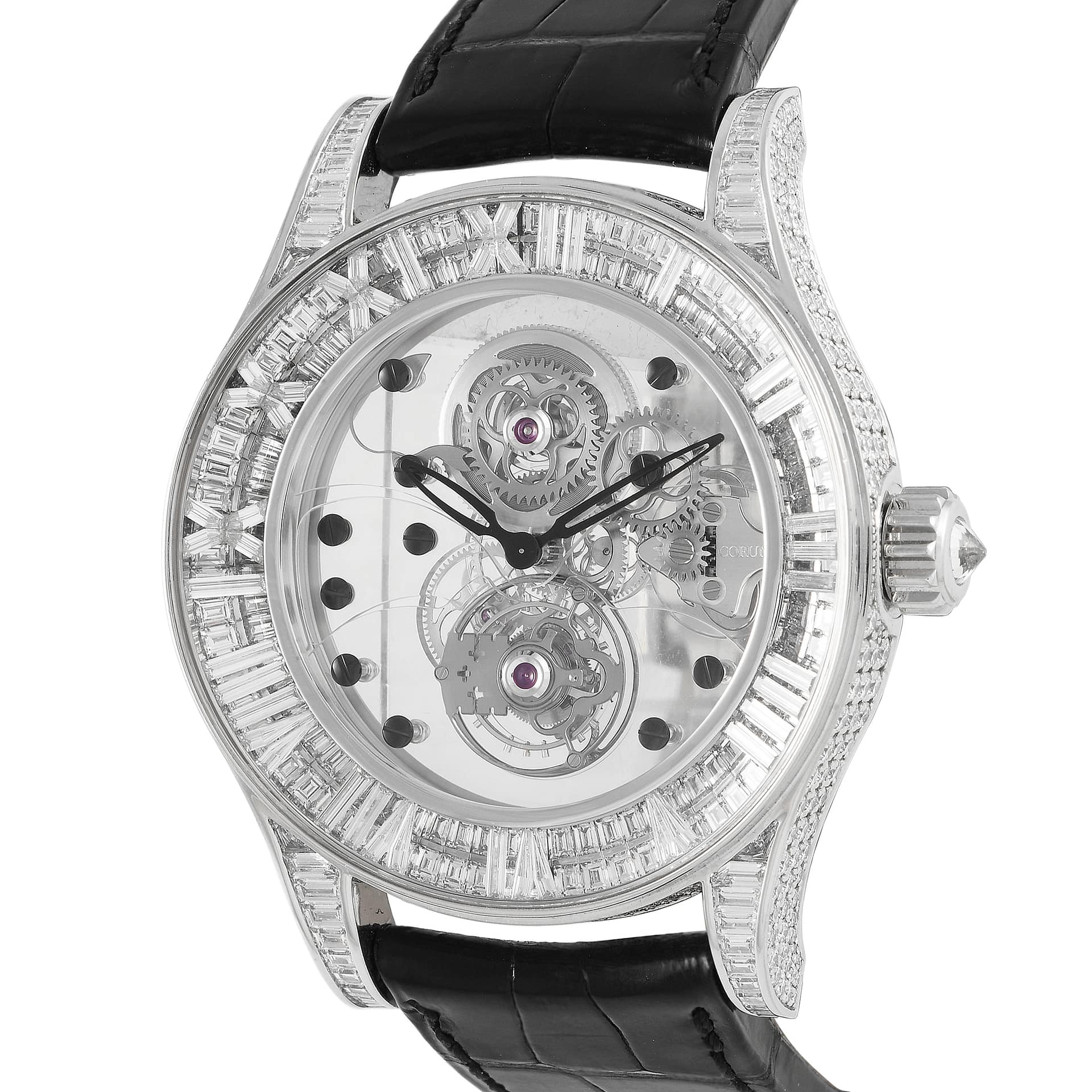 Corum Romvlvs Tourbillon Billionaire White Gold Diamond Watch 372.719.69/0F810000