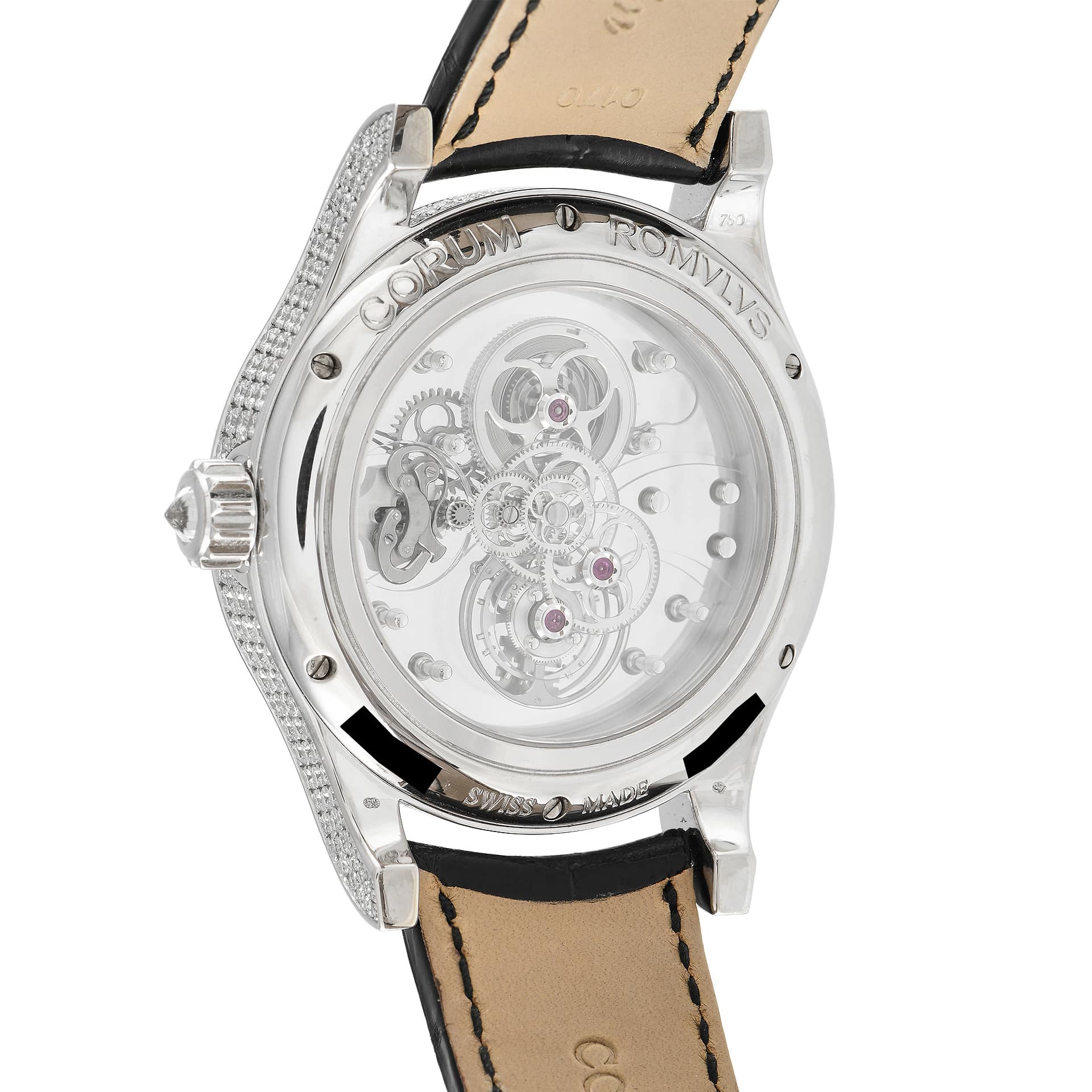 Corum Romvlvs Tourbillon Billionaire White Gold Diamond Watch 372.719.69/0F810000