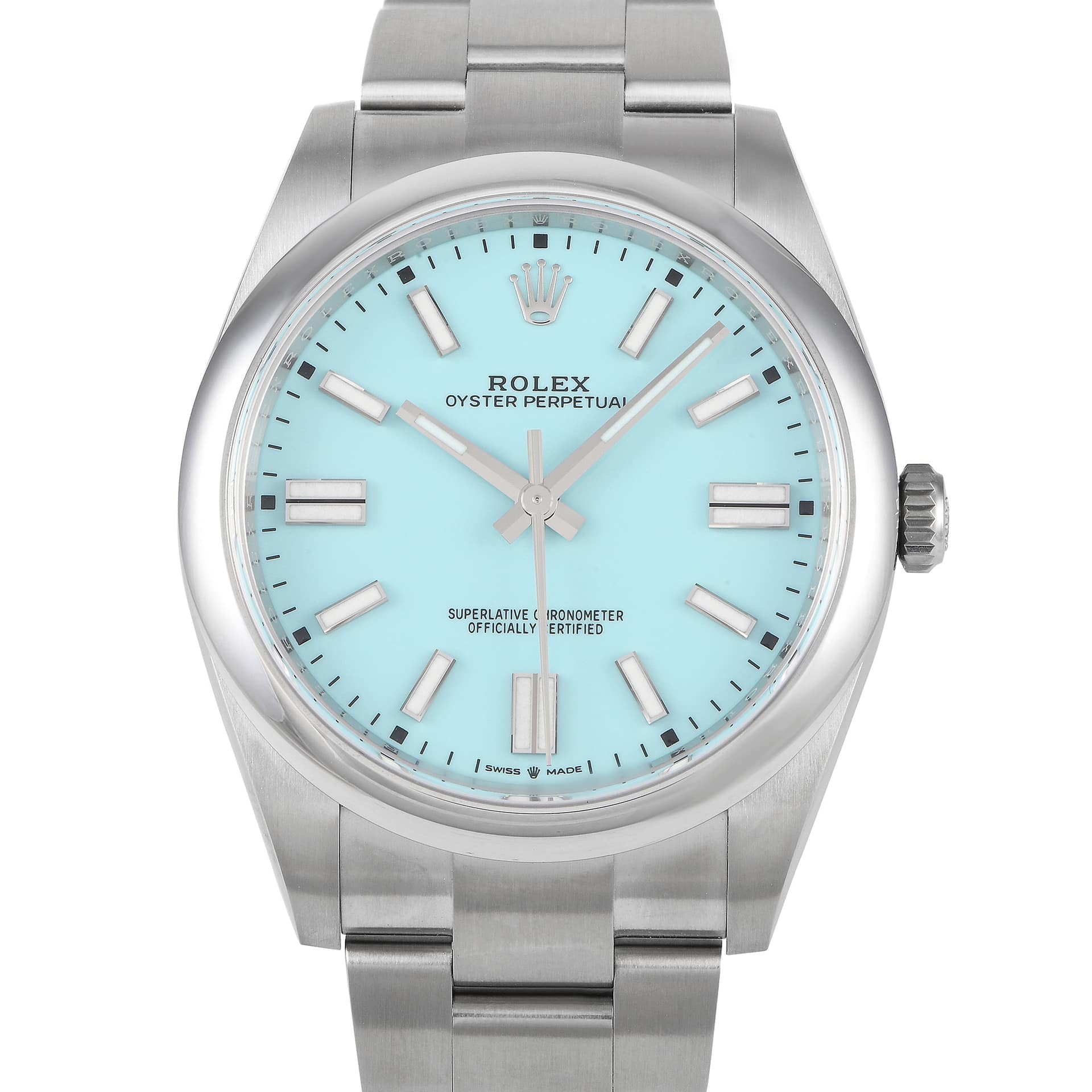 Rolex Oyster Perpetual 41 Turquoise Dial Khanjar Watch 124300-0006