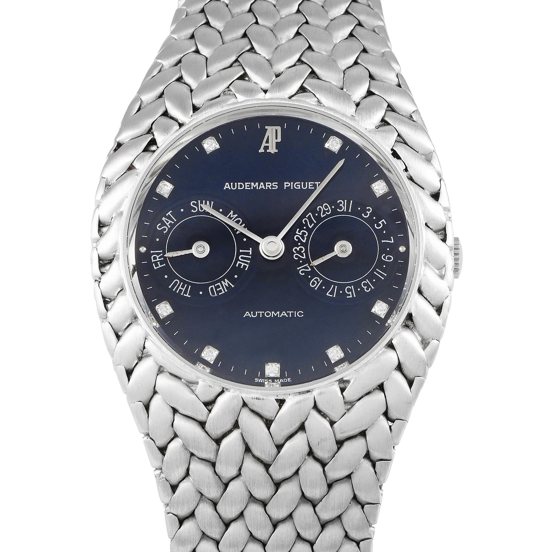 Audemars Piguet Cobra Day Date Diamond Dial 18K White Gold Watch 5587BC