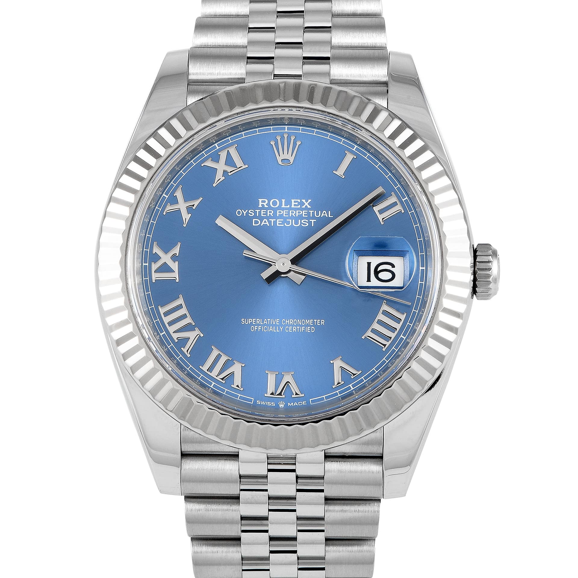 Rolex Datejust 41 "Azzurro" Blue Roman Dial Watch 126334-0026