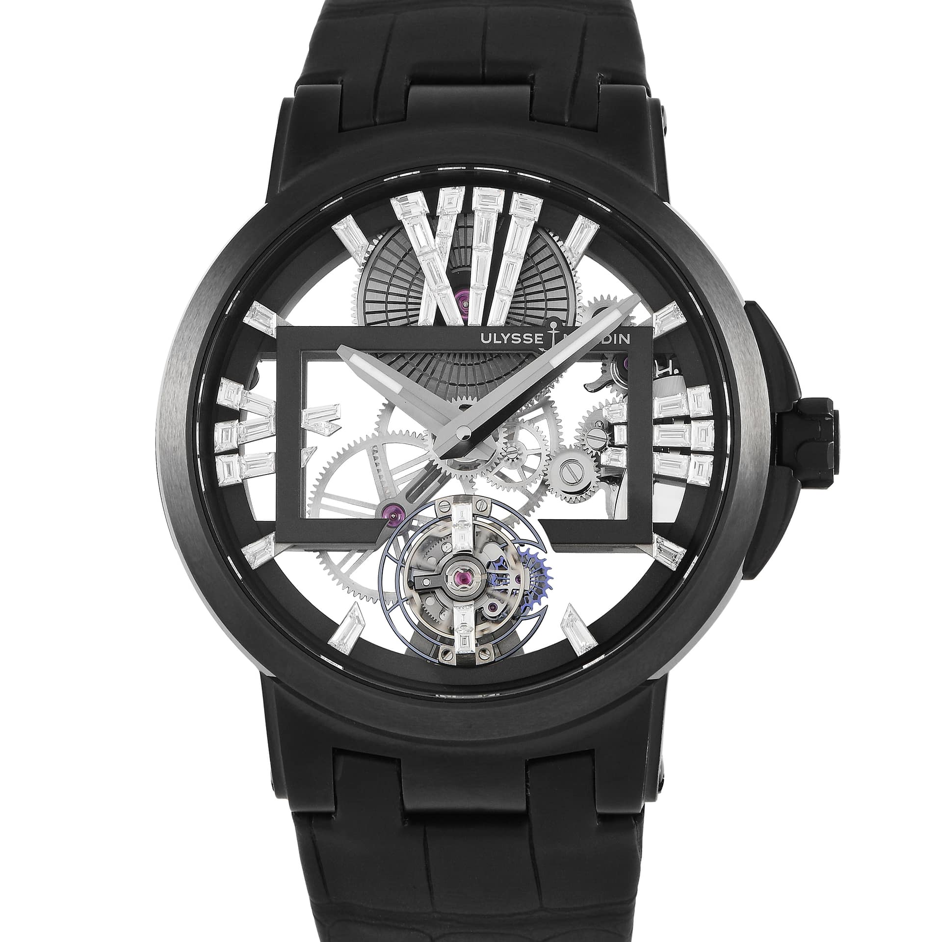 Ulysse Nardin Executive Skeleton Tourbillon Diamond Watch 1713-139/MAGIC-BLACK