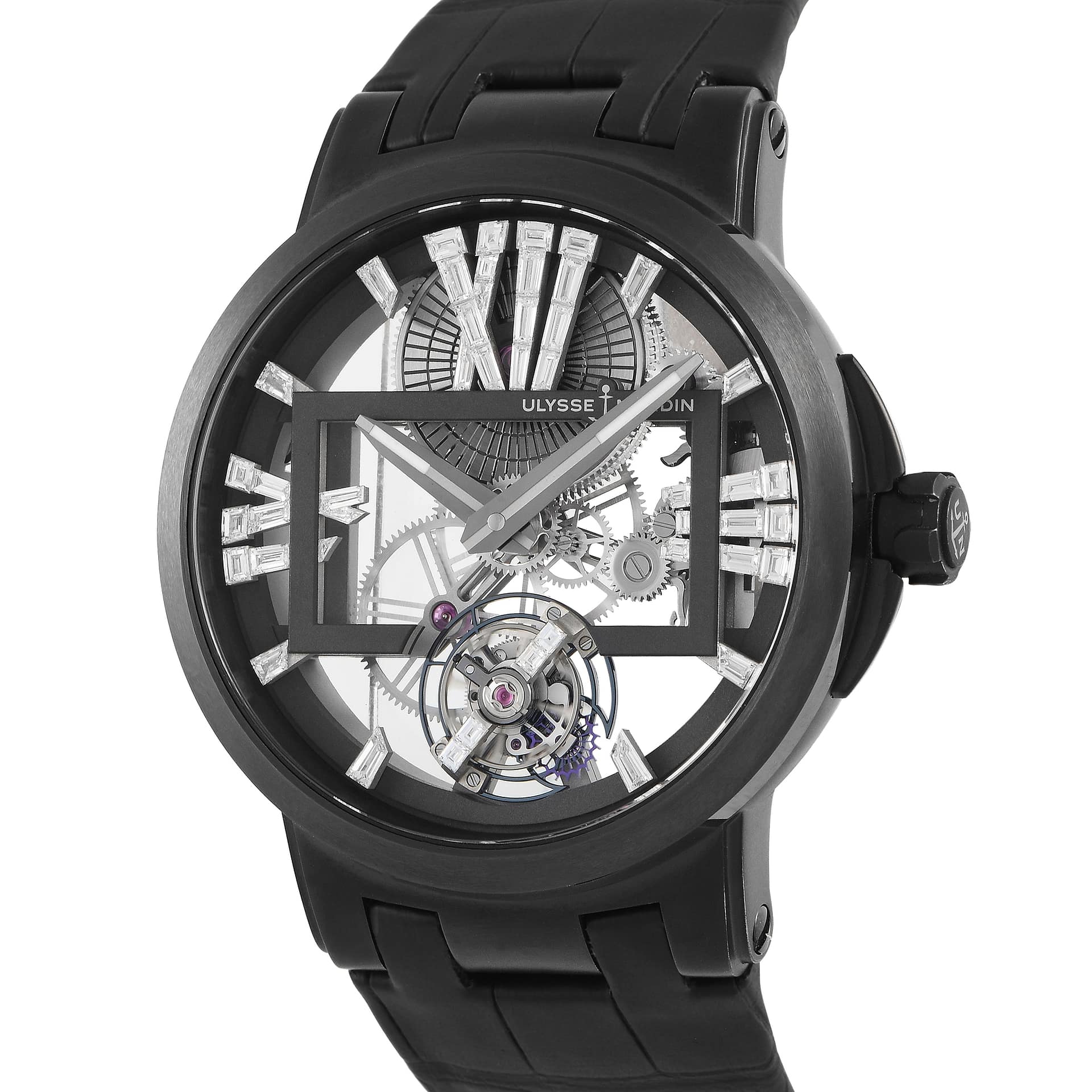 Ulysse Nardin Executive Skeleton Tourbillon Diamond Watch 1713-139/MAGIC-BLACK