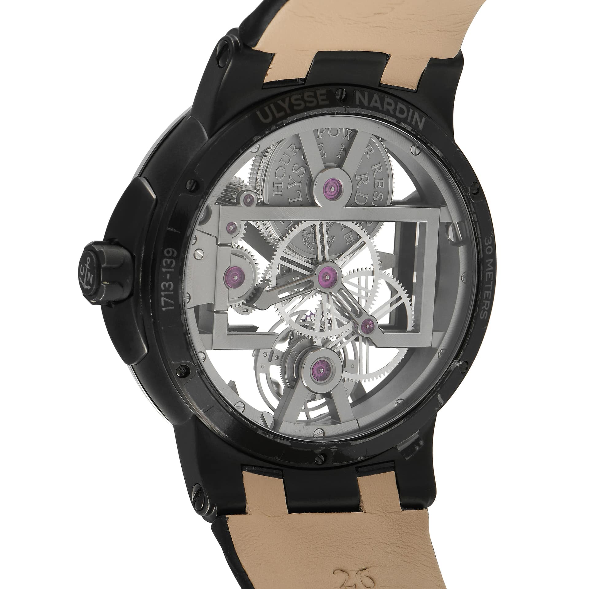 Ulysse Nardin Executive Skeleton Tourbillon Diamond Watch 1713-139/MAGIC-BLACK