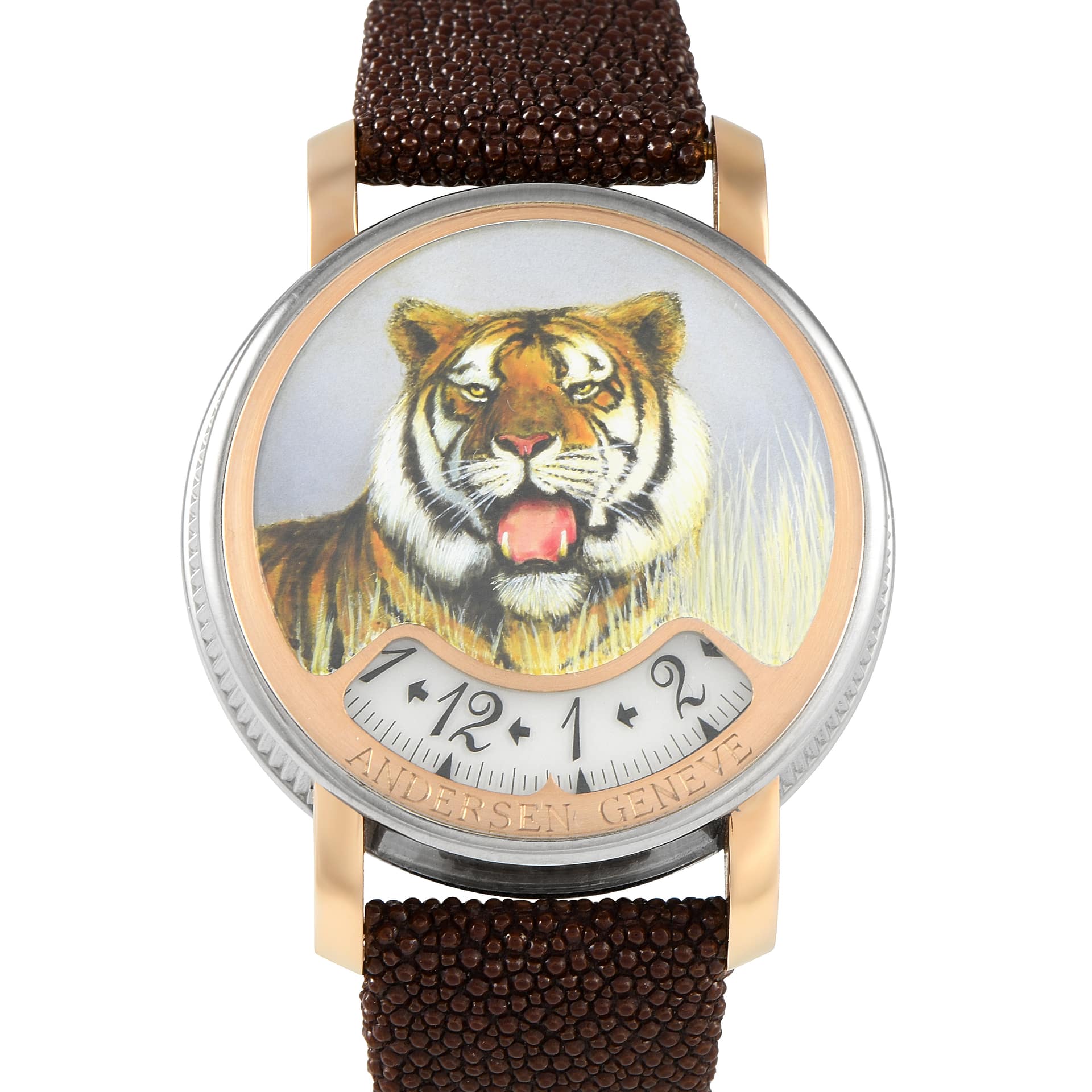 Andersen Geneve Montre à Tact Tiger Piece Unique Watch
