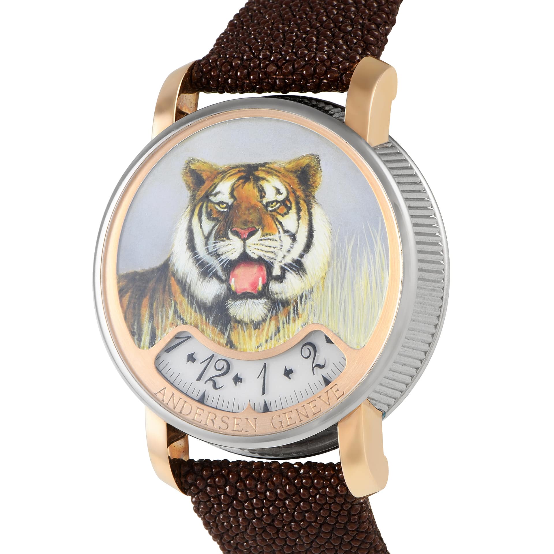 Andersen Geneve Montre à Tact Tiger Piece Unique Watch