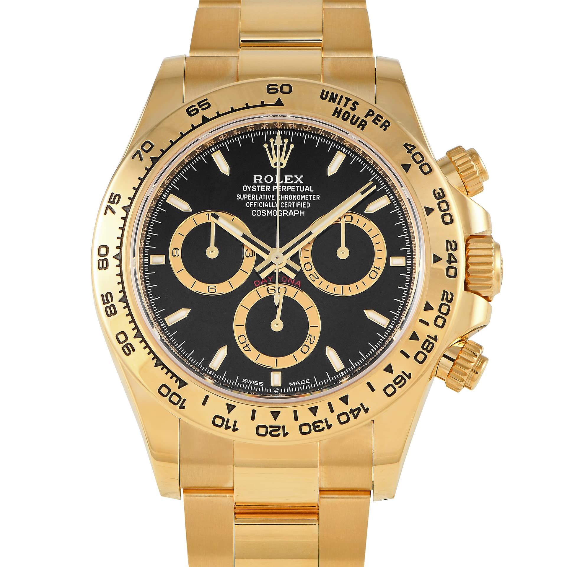 Rolex Daytona Black Dial Yellow Gold Oyster Watch 126508