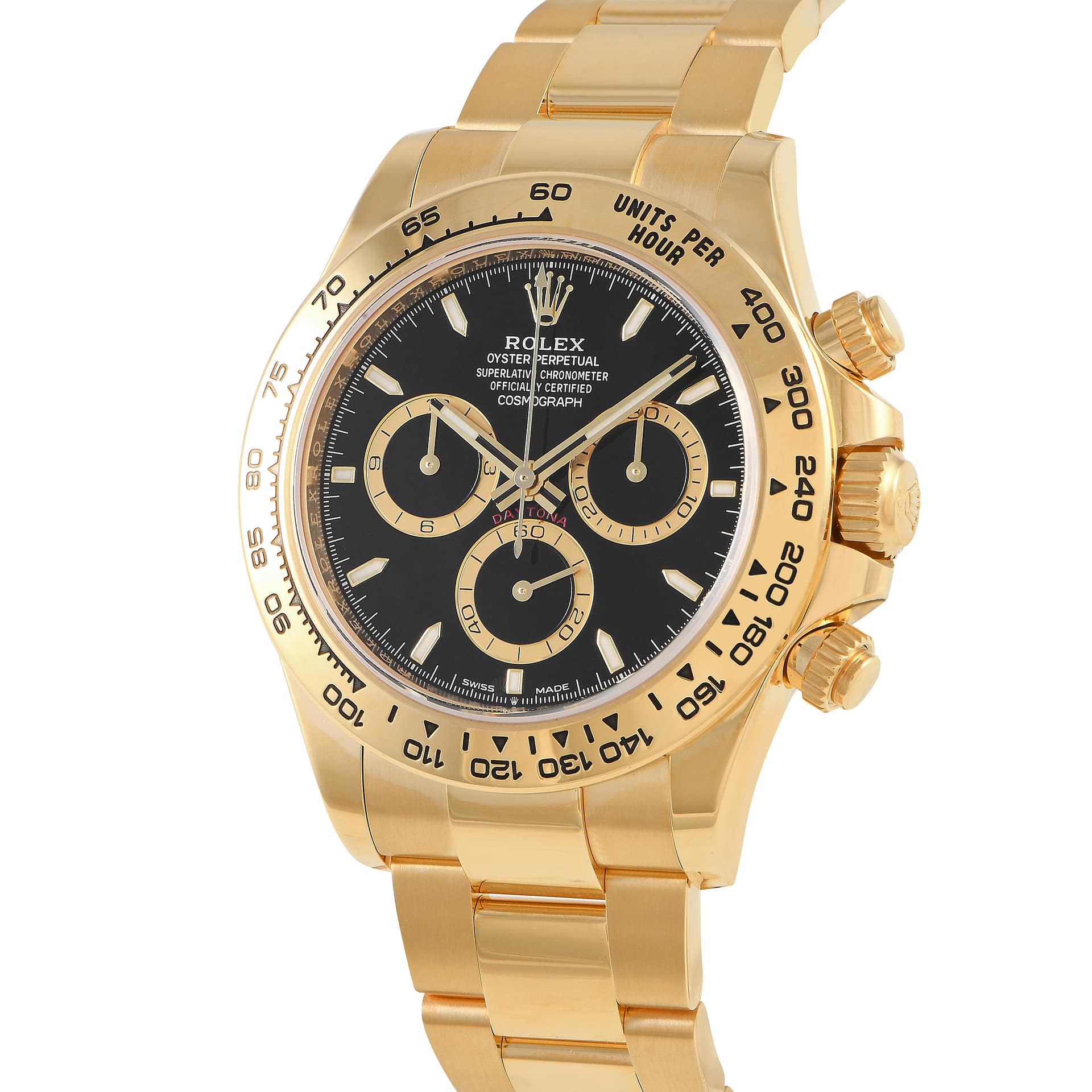 Rolex Daytona Black Dial Yellow Gold Oyster Watch 126508