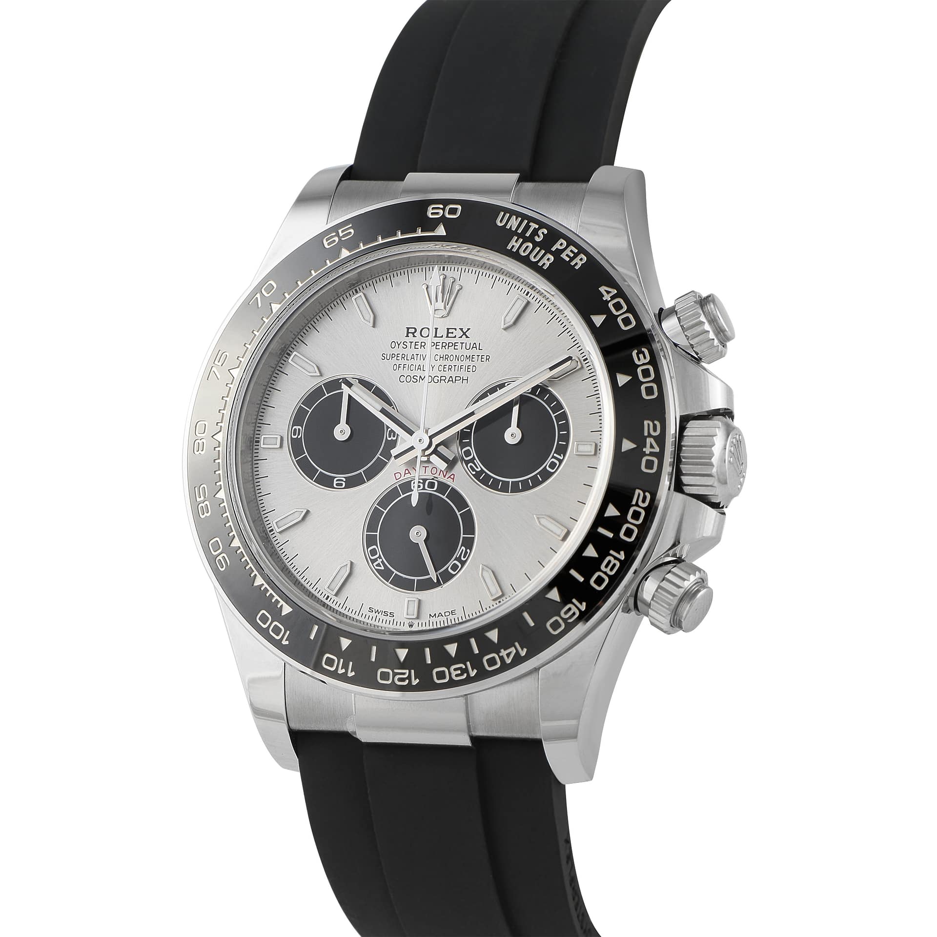 Rolex Daytona Steel and Black Dial White Gold Oysterflex Watch 126519LN