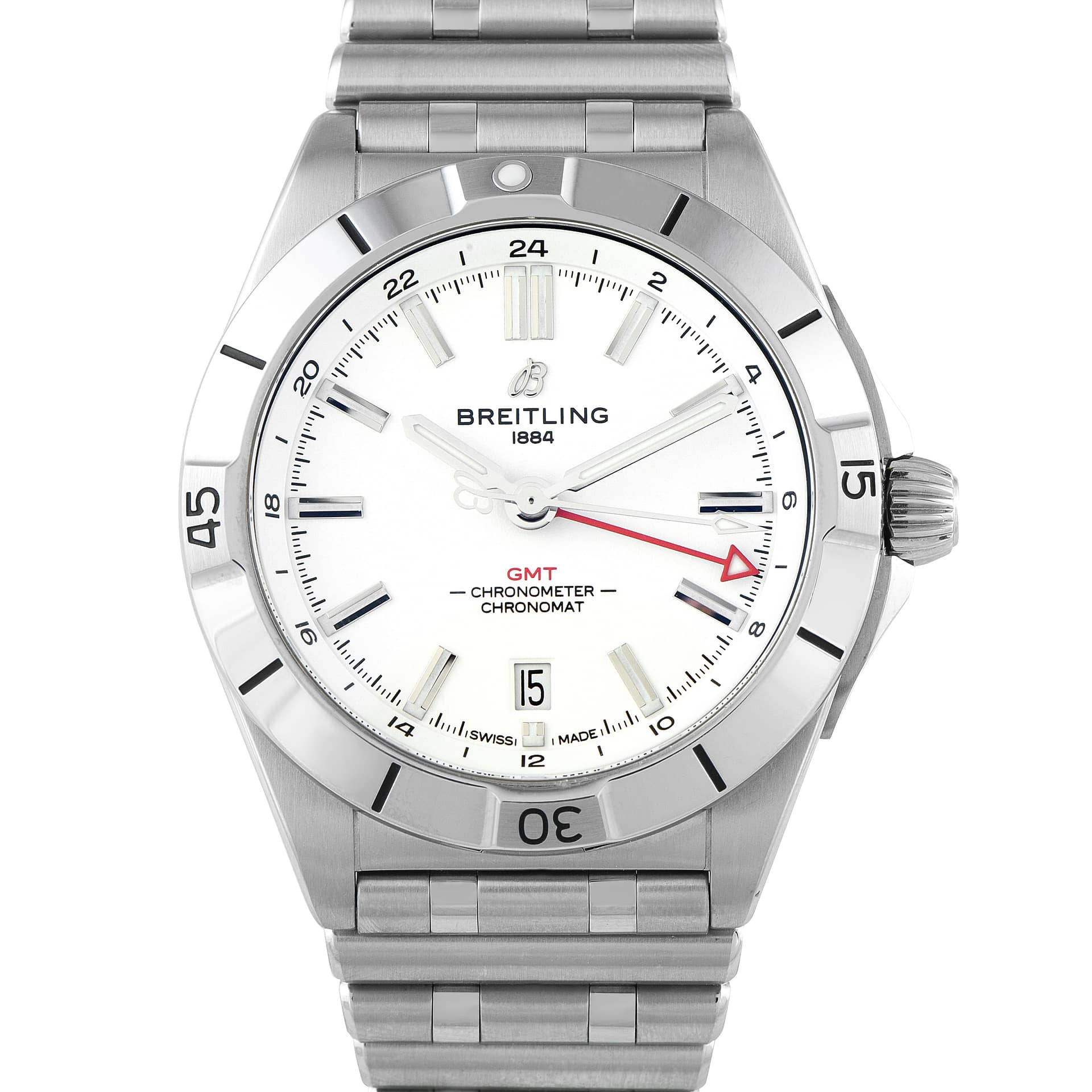 Breitling Chronomat 40 Automatic GMT Steel Watch A32398101A1A1