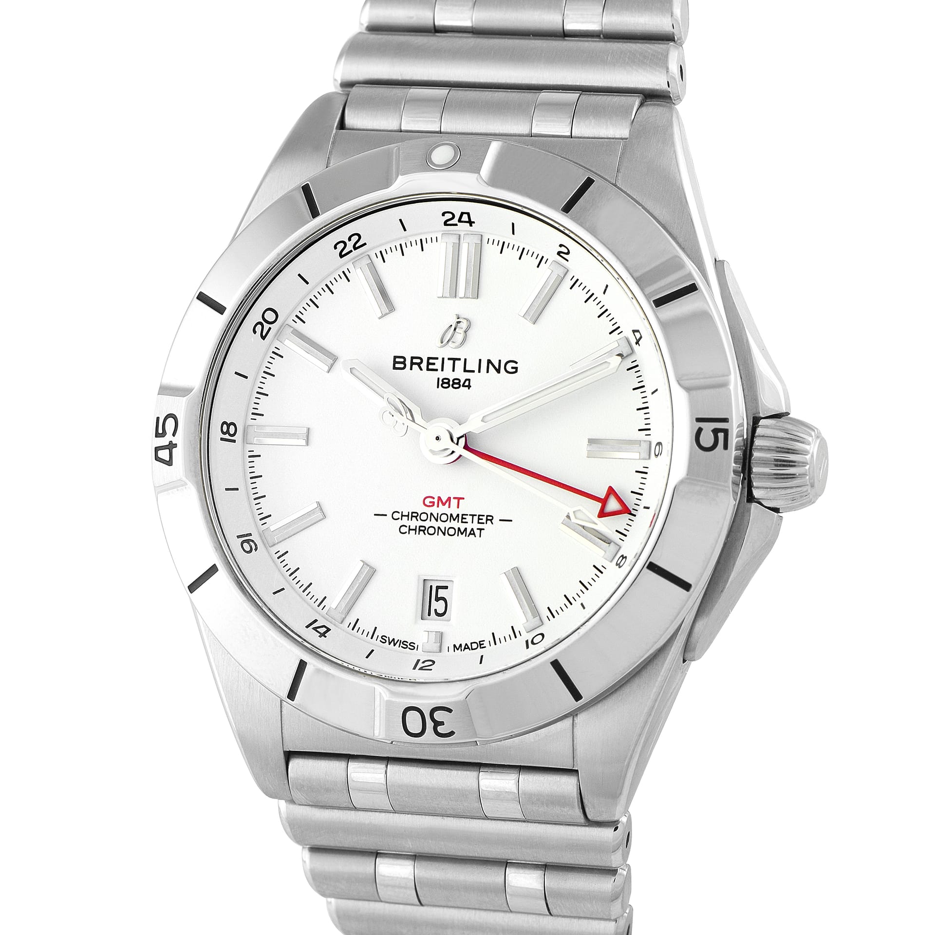 Breitling Chronomat 40 Automatic GMT Steel Watch A32398101A1A1