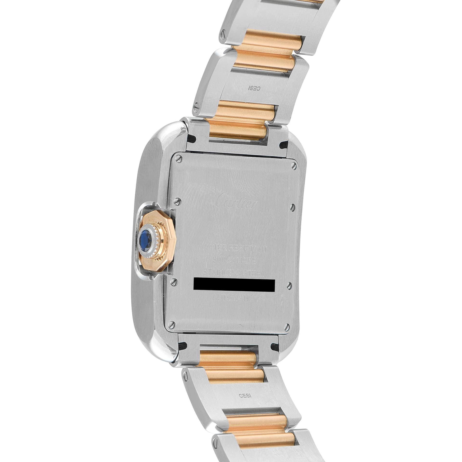 Cartier Tank Anglaise Large Steel and Rose Gold Watch W5310007 w5310007