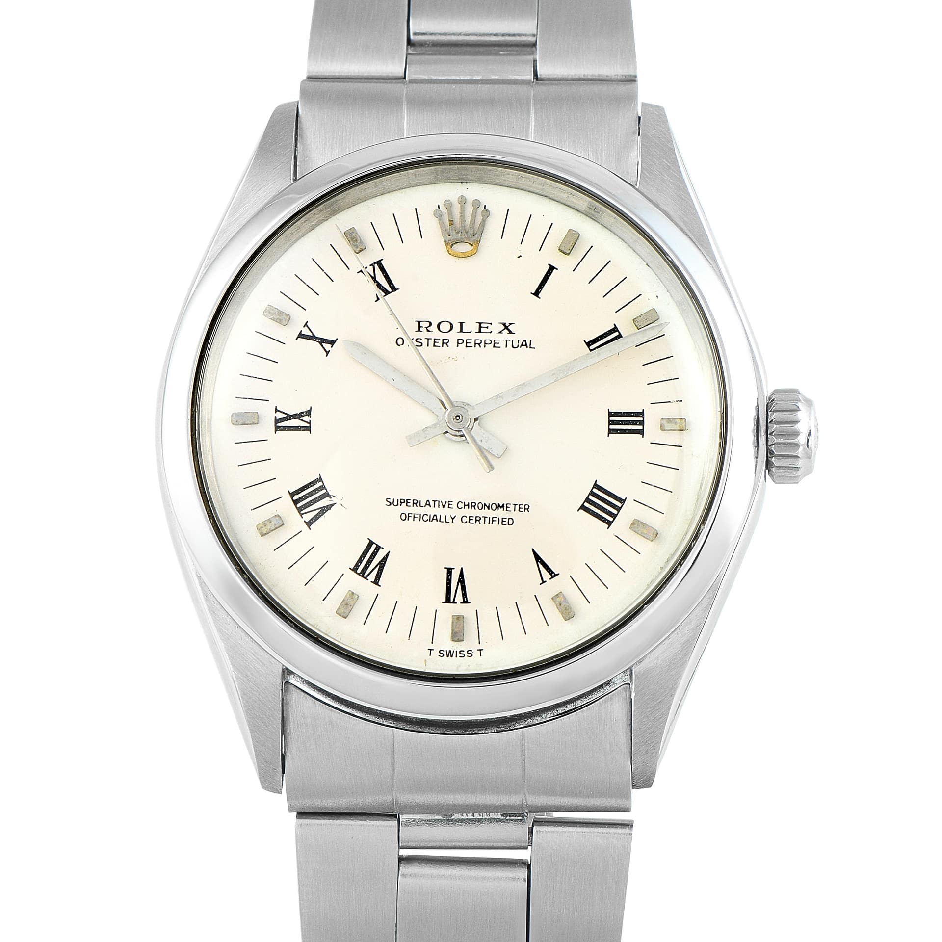Rolex Oyster Perpetual 34 Roman White Dial Steel Watch 1002