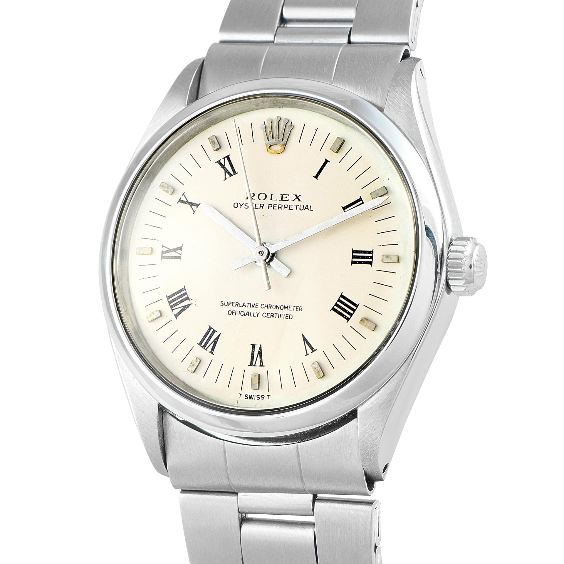 Rolex Oyster Perpetual 34 Roman White Dial Steel Watch 1002