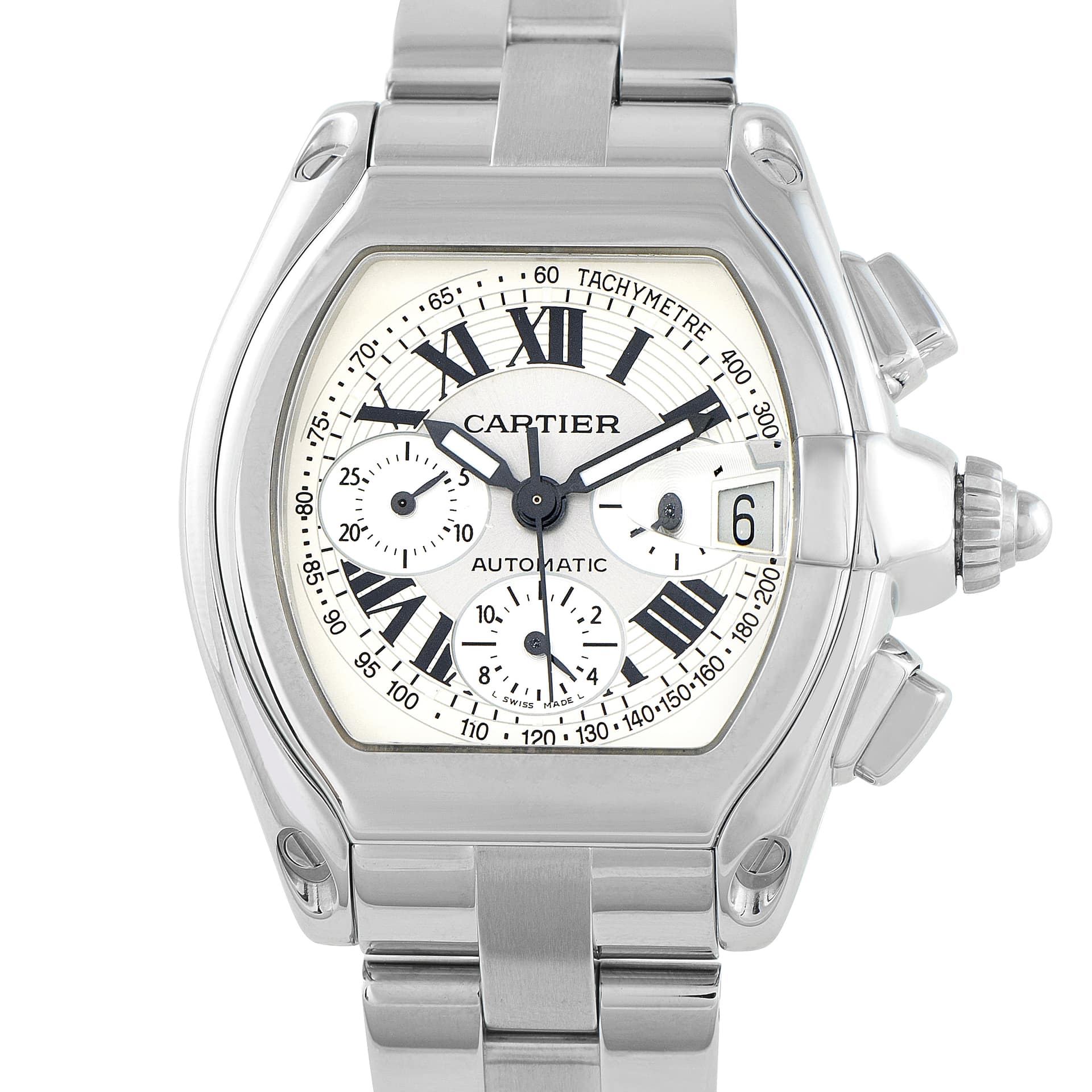 Cartier Roadster XL Chronograph Steel Watch w6206019