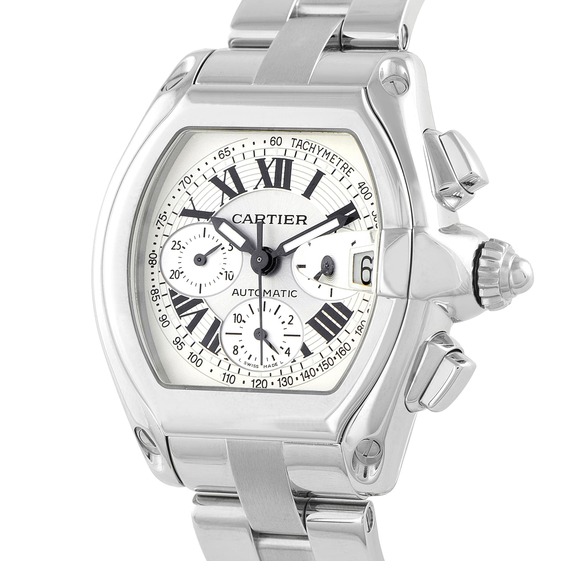 Cartier Roadster XL Chronograph Steel Watch w6206019