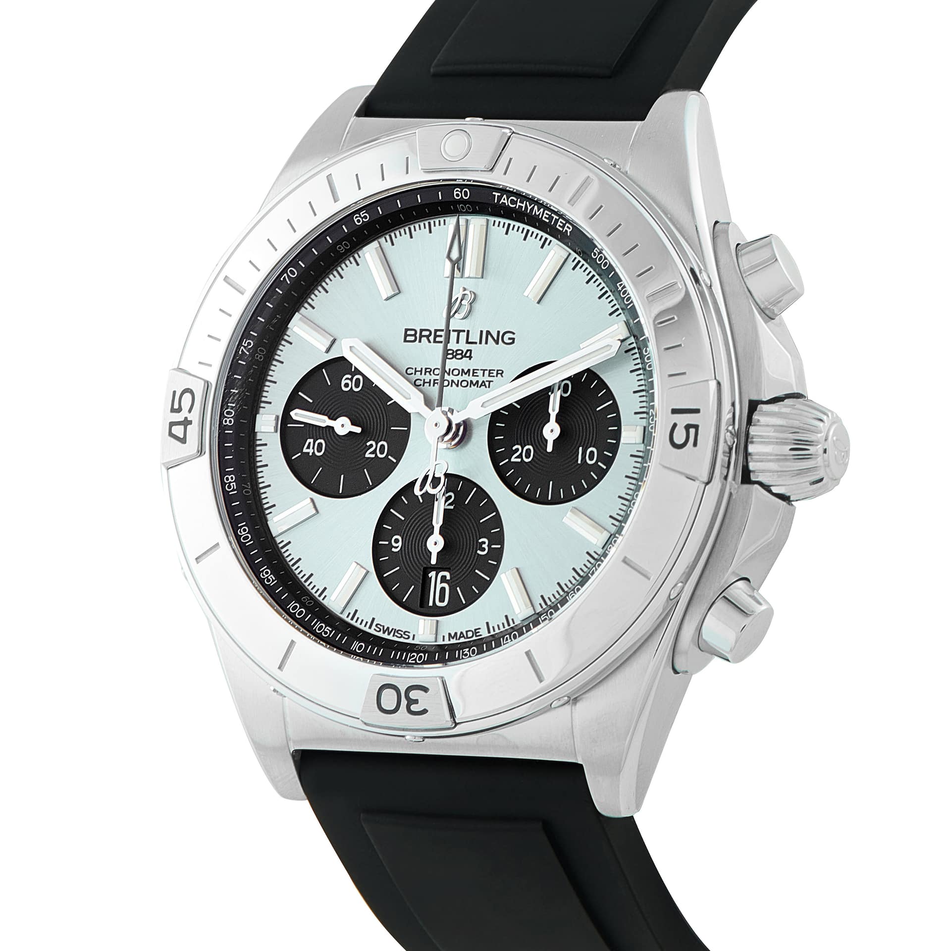 Breitling Chronomat B01 42 Ice Blue Dial Steel Watch PB0134101C1S2